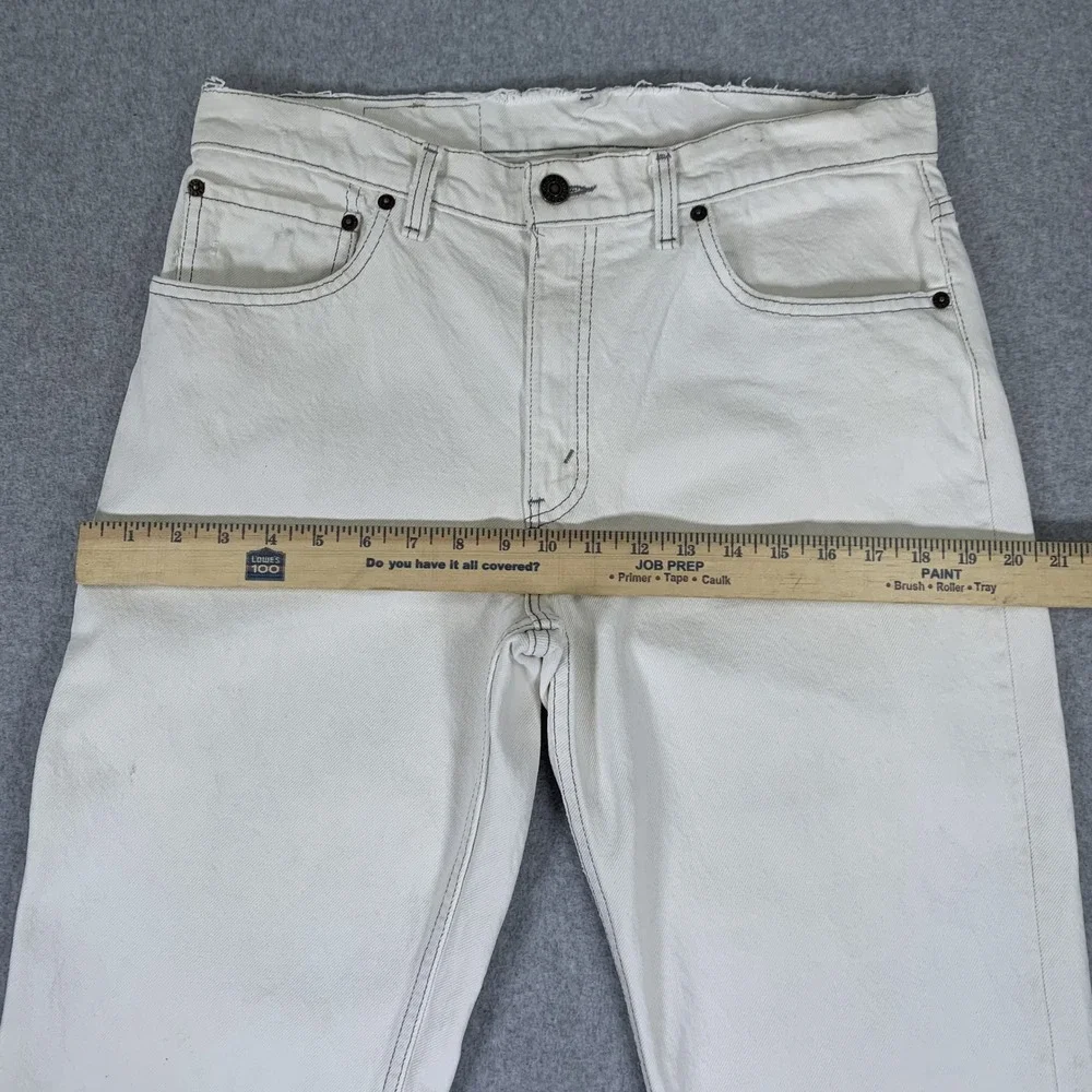 Vintage Levi's 506 Jeans Mens 34x32 White Made in USA Straight Leg